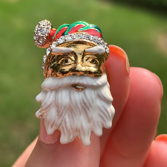 New Santa with Crystals Pin - Picture 2 of 5